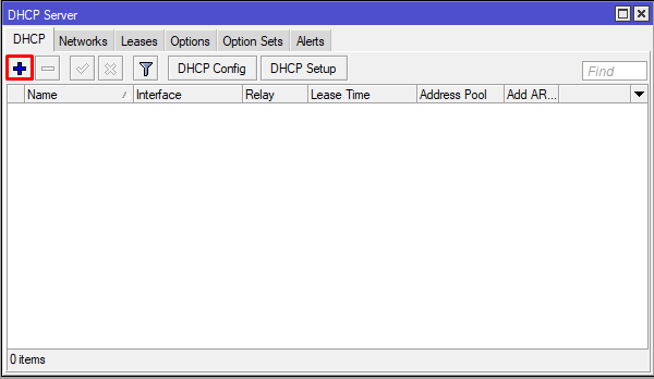 Add DHCP Server MikroTik